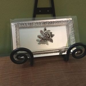 Vintage glass and silver jewelry/trinket box